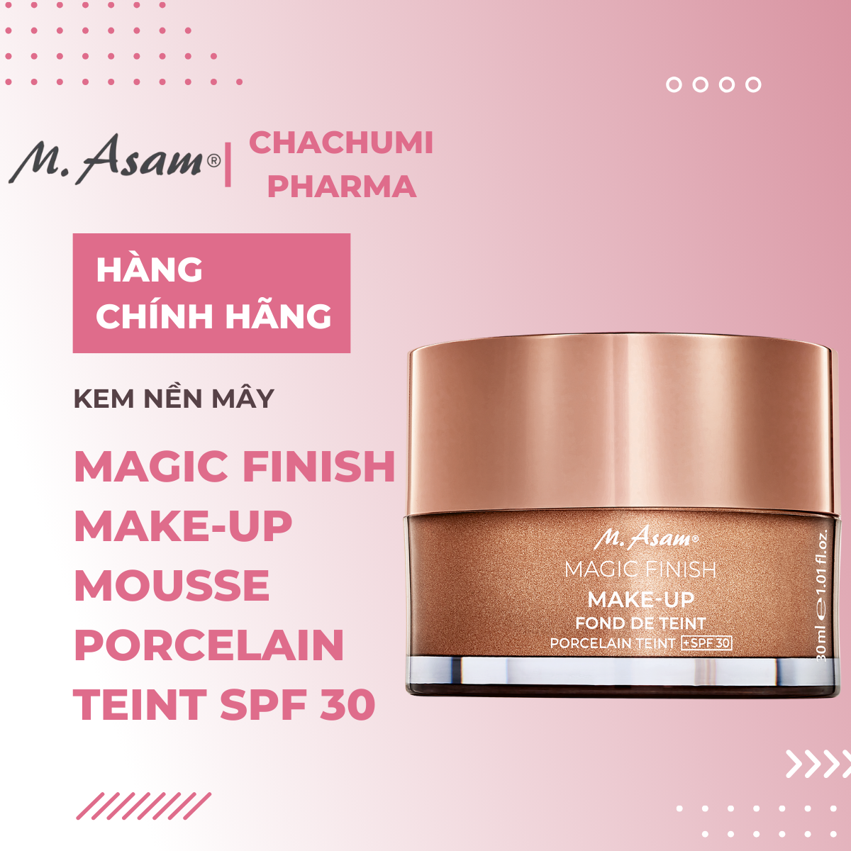 M. Asam Magic Finish Make-Up Mousse Kem Nền Mây 30ml