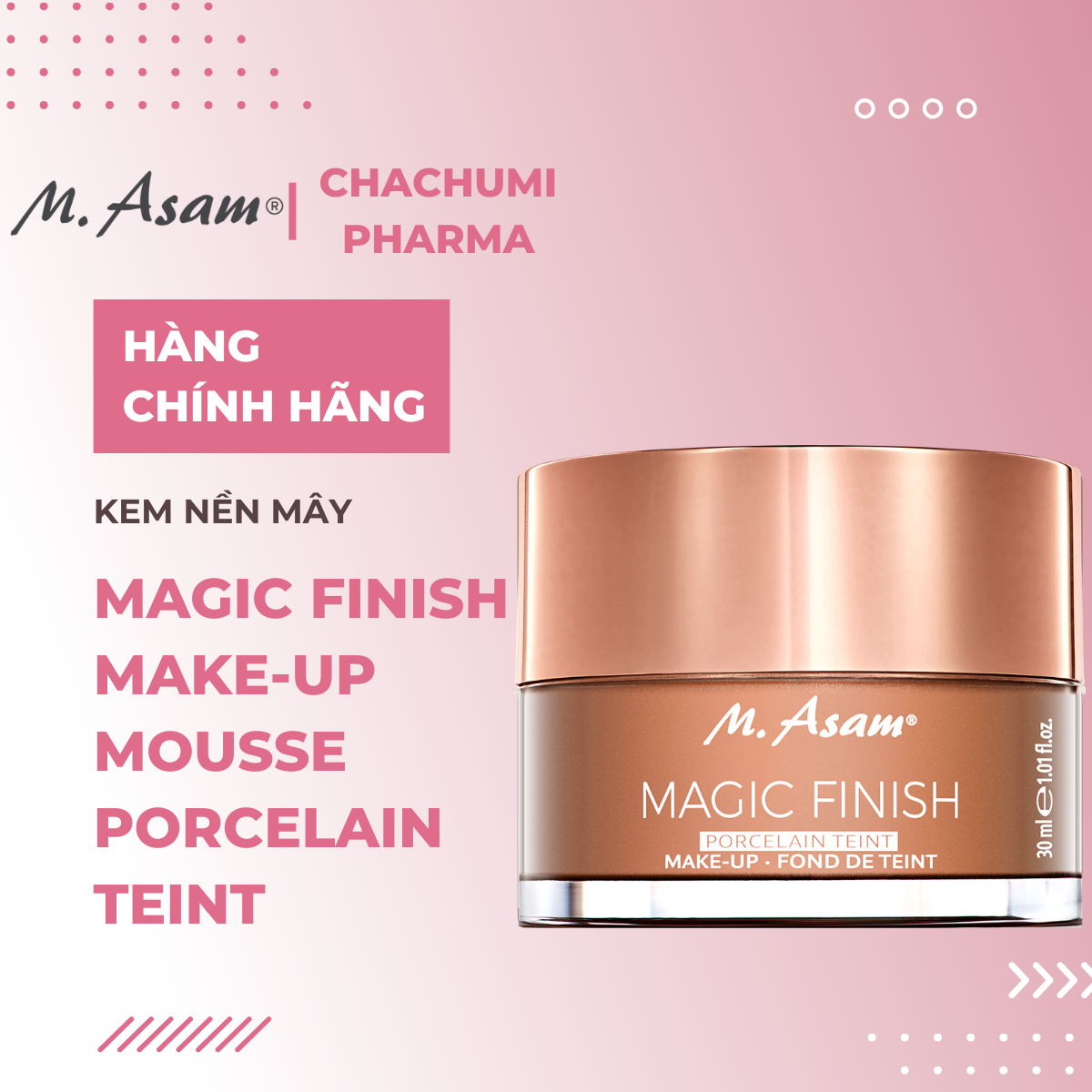 M. Asam Magic Finish Make-Up Mousse Kem Nền Mây 30ml
