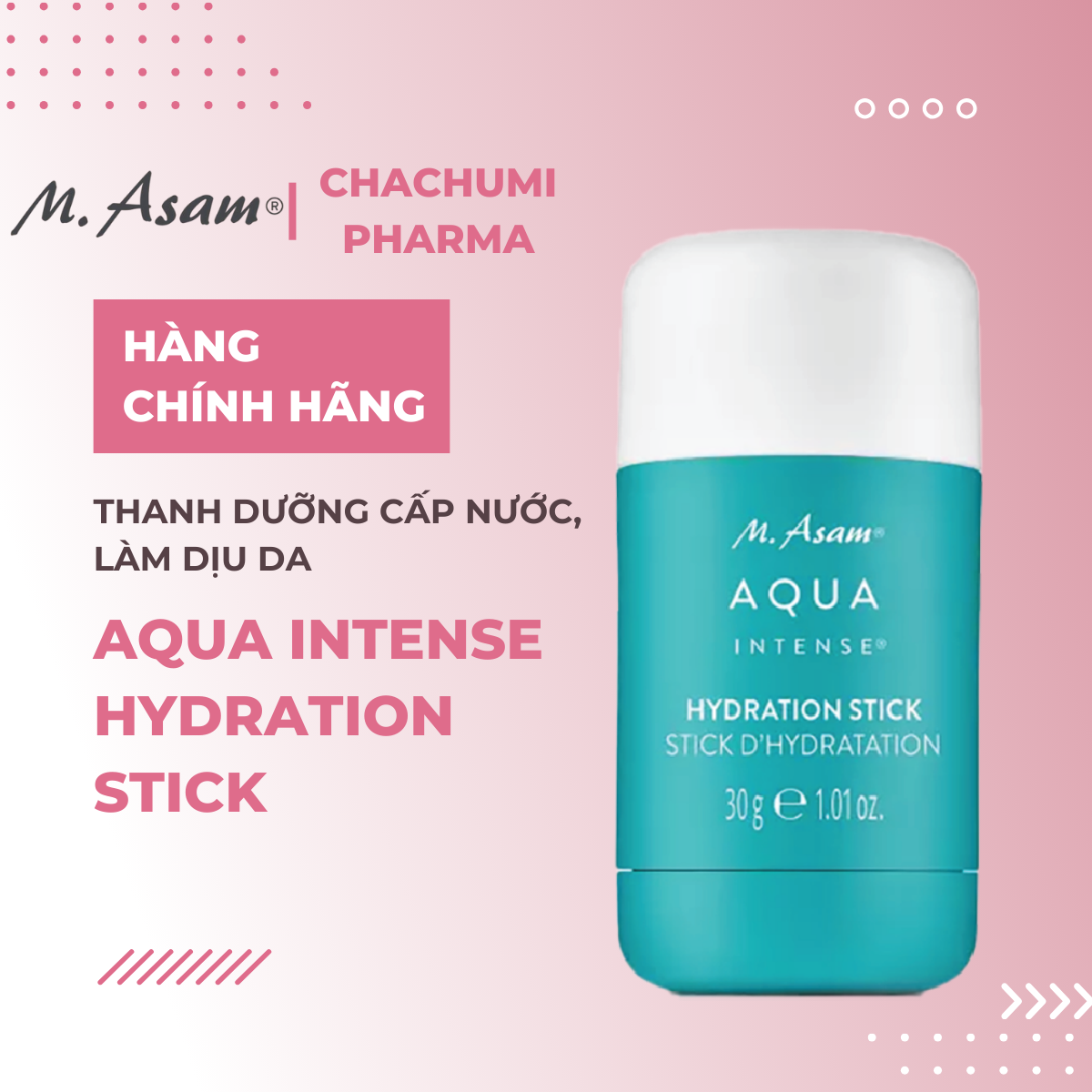 M. Asam Aqua Intense Hydration Stick Thanh Dưỡng Cấp Nước, Làm Dịu Da 30g