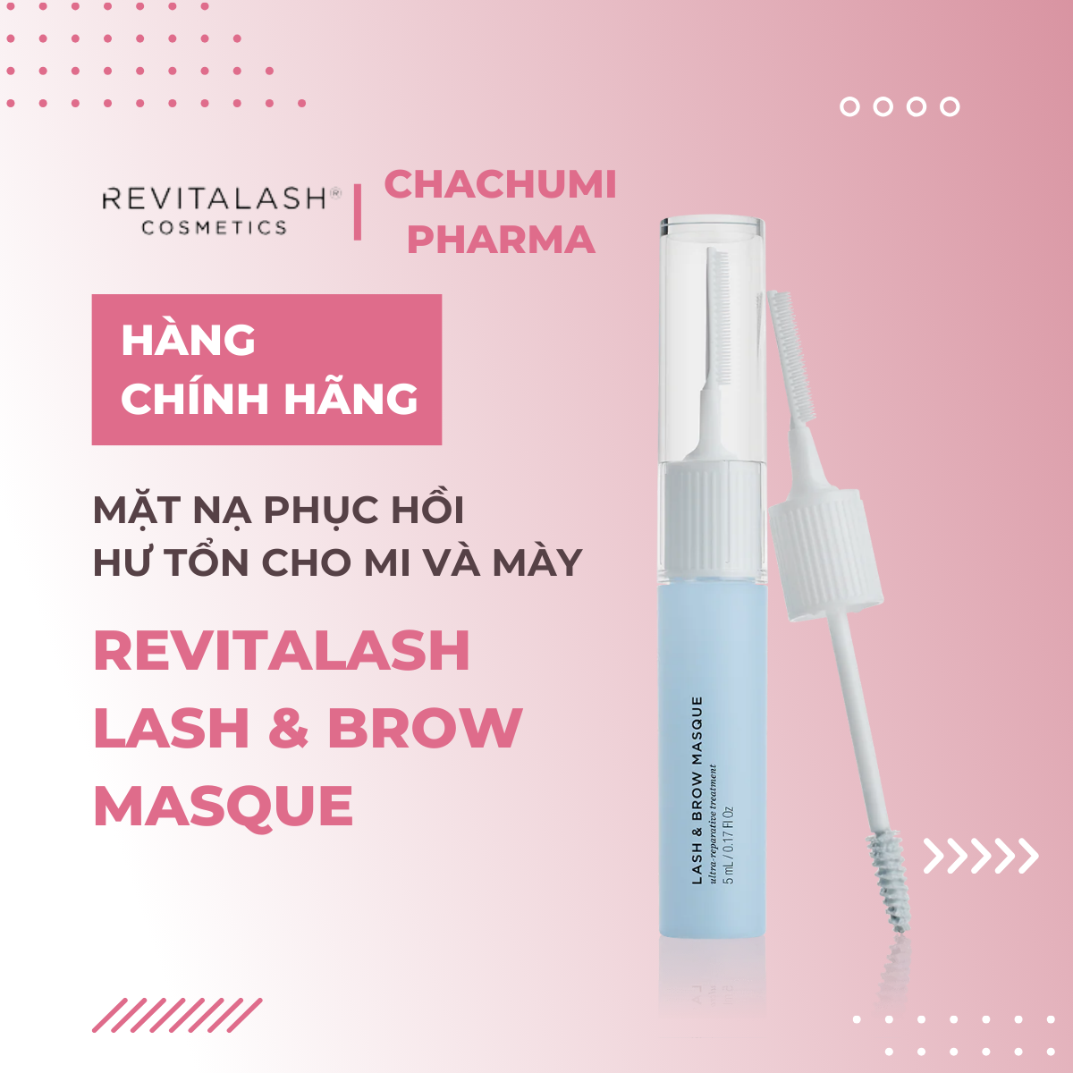 Mặt nạ phục hồi hư tổn cho mi và mày – RevitaLash Lash & Brow Masque – 5ml
