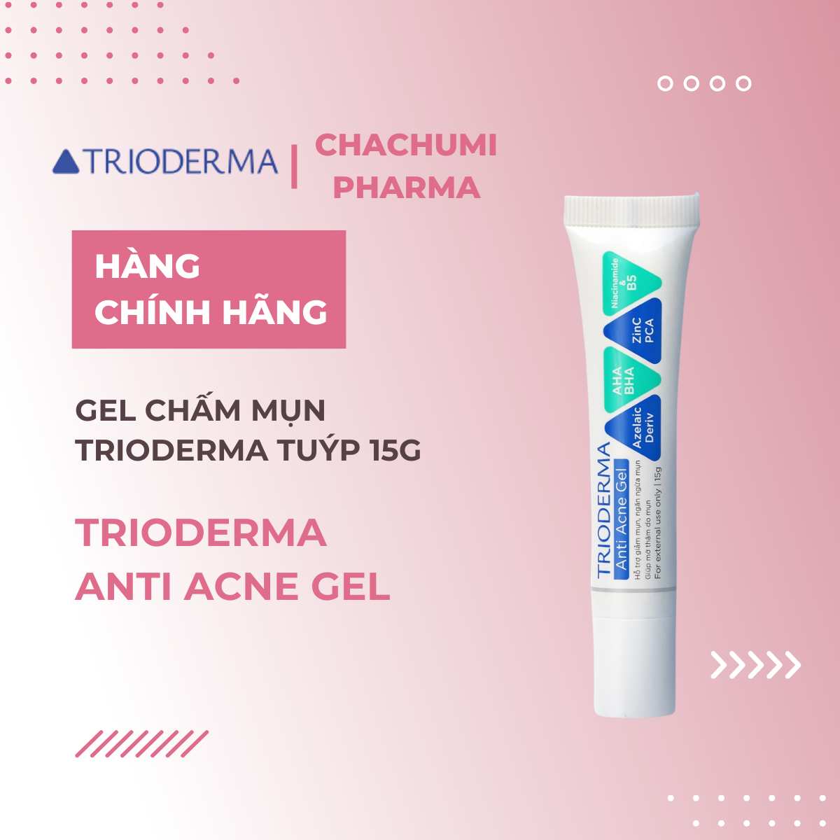 Gel chấm mụn Trioderma tuýp 15g
