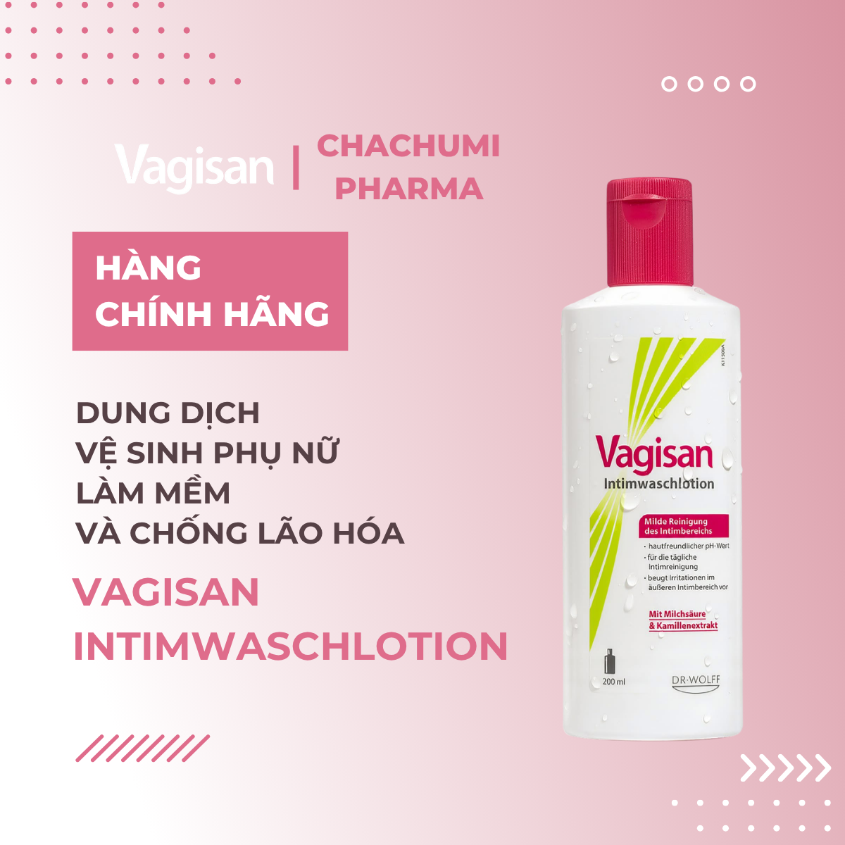 Vagisan Intimwaschlotion - Dung Dịch Vệ Sinh Phụ Nữ Làm Mềm Và Chống Lão Hóa