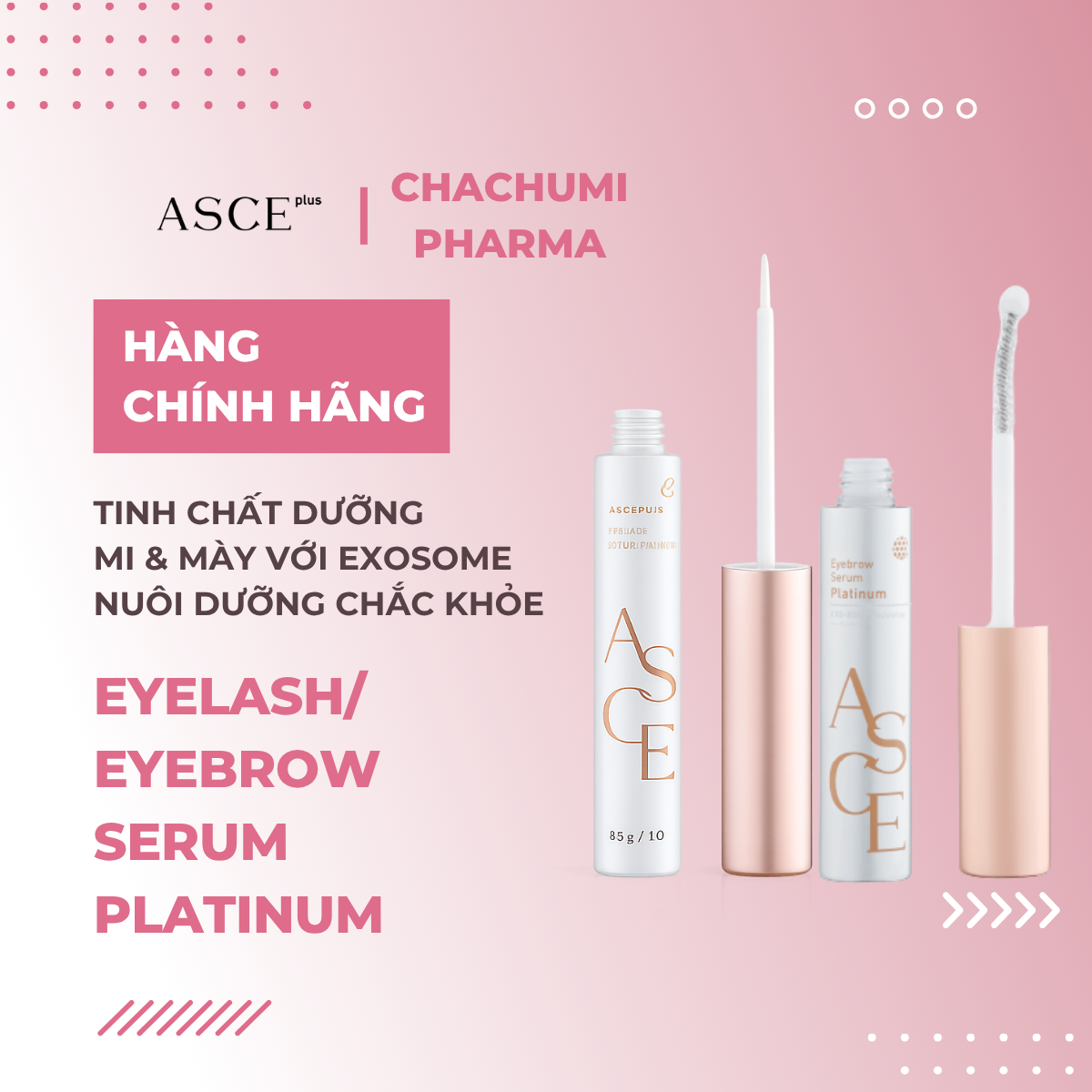 ASCE Plus Eyelash & Eyebrow Serum Platinum - Tinh Chất Dưỡng Mi & Mày Với Exosome 8.5g