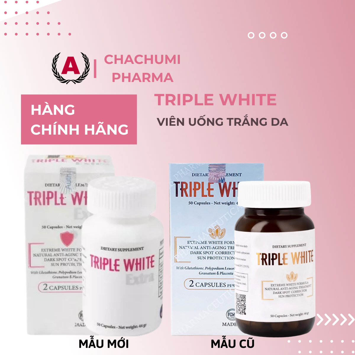 Triple White - Viên Uống Trắng Da Và Chống Nắng 50 viên
