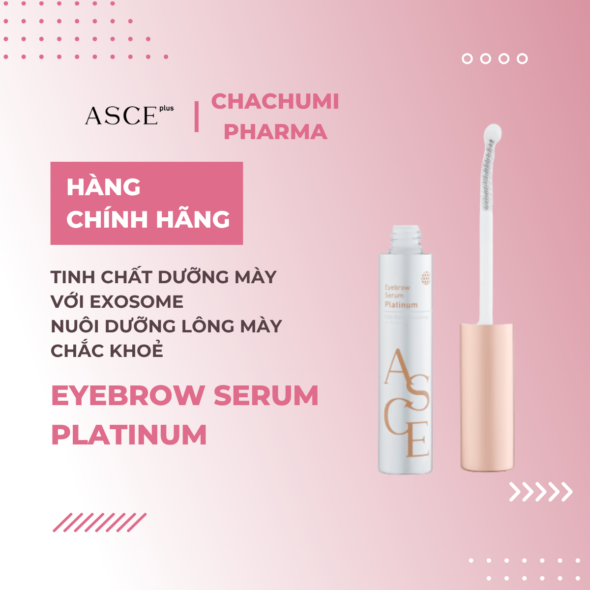 ASCE Plus Eyelash & Eyebrow Serum Platinum - Tinh Chất Dưỡng Mi & Mày Với Exosome 8.5g