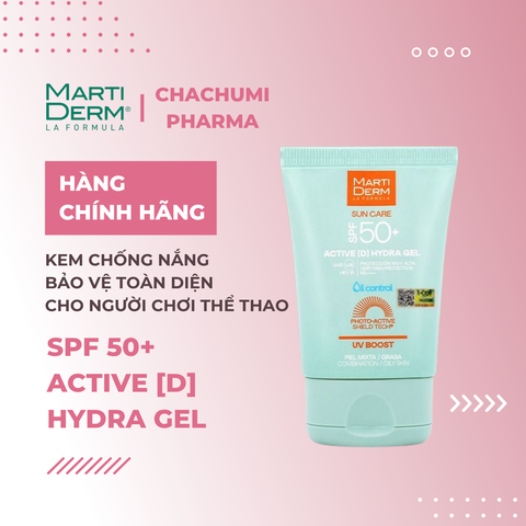 MartiDerm SPF 50+ Active [D] Hydra Gel - Kem Chống Nắng Bảo Vệ Toàn Diện Cho Người Chơi Thể Thao 50ml
