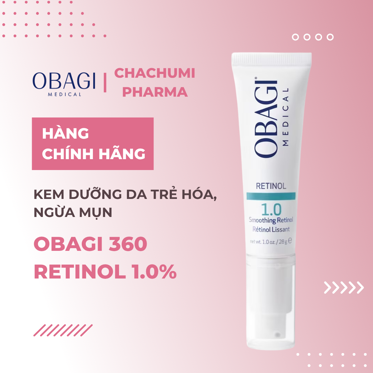 Obagi 360 Retinol 1.0% - Kem Dưỡng Da Trẻ Hóa, Ngừa Mụn