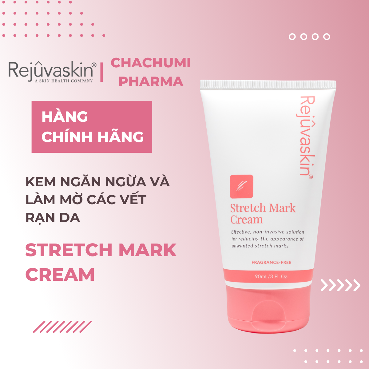 Rejuvaskin Stretch Mark Cream - Kem phòng ngừa và làm mờ rạn da 90ml