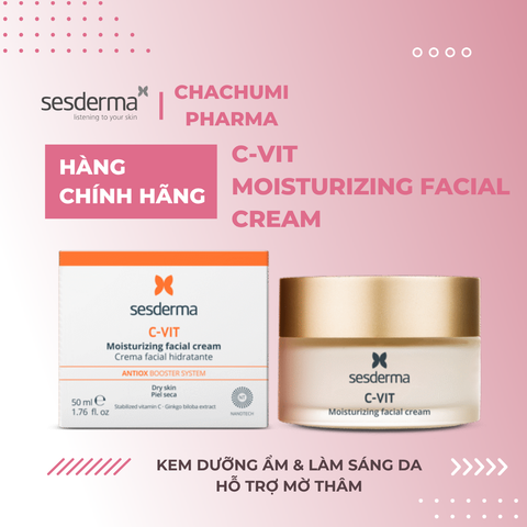 Sesderma C-VIT Moisturizing Facial Cream – Kem Dưỡng Ẩm & Làm Sáng Da Hỗ Trợ Mờ Thâm 50ml