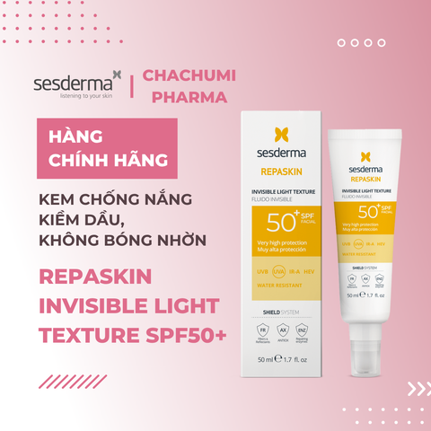 Sesderma Repaskin SPF 50+  Bleaching - Sensitive Skin - Invisible Light Texture - Dry Touch - Kem Chống Nắng 50ml