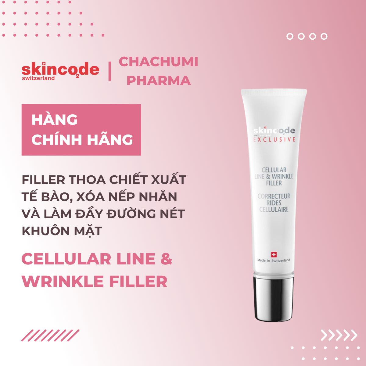 Skincode Cellular Line & Wrinkle Filler - Filler thoa chiết xuất tế bào, xóa nếp nhăn và làm đầy đường nét khuôn mặt 15ml