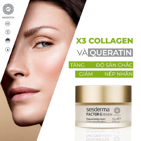 Sesderma Factor G Renew Rejuvenating Cream 50ml – Kem Dưỡng Tái Tạo Sinh Học, Phục Hồi & Trẻ Hoá Da