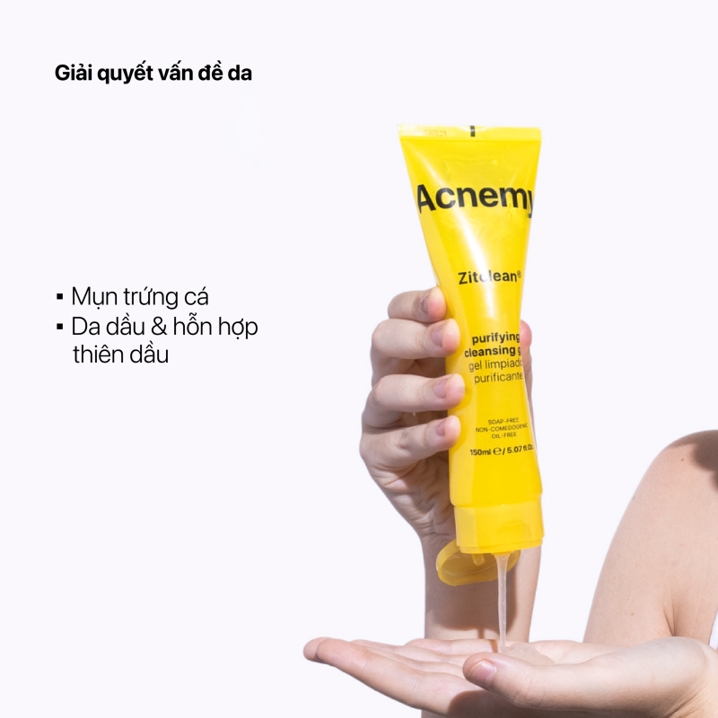 Acnemy Zitclean Purifying Cleansing Gel - Gel Rửa Mặt Làm Sạch Sâu Và Hỗ Trợ Làm Giảm Mụn 150ml