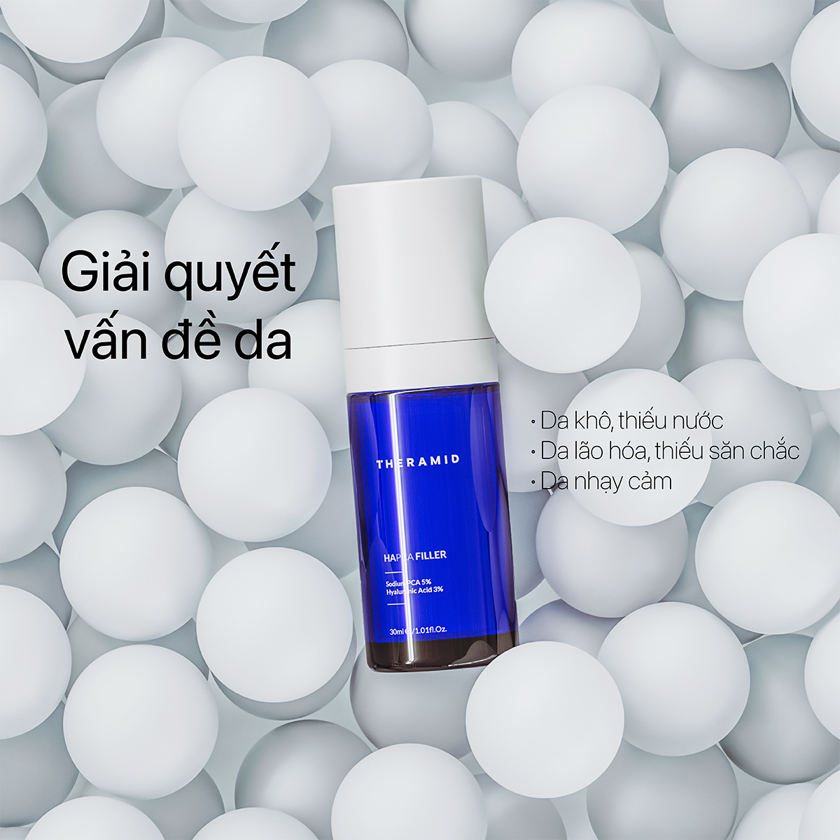 Theramid Hapca Filler -  Tinh Chất HA Cấp Ẩm Đa Tầng, Làm Mịn & Căng Bóng Da 30ml