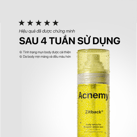Acnemy Zitback Xịt Mụn Body Hỗ Trợ Làm Giảm Mụn Lưng Và Ngực Hiệu Quả 80ml
