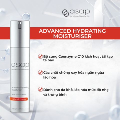 Asap Advanced Hydrating Moisturiser – Kem dưỡng ẩm chống lão hóa