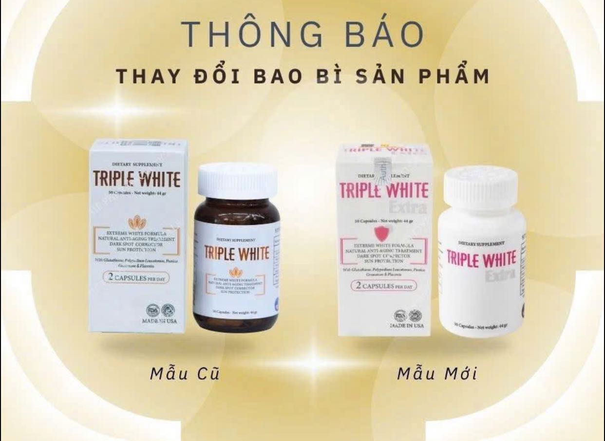 Triple White - Viên Uống Trắng Da Và Chống Nắng 50 viên