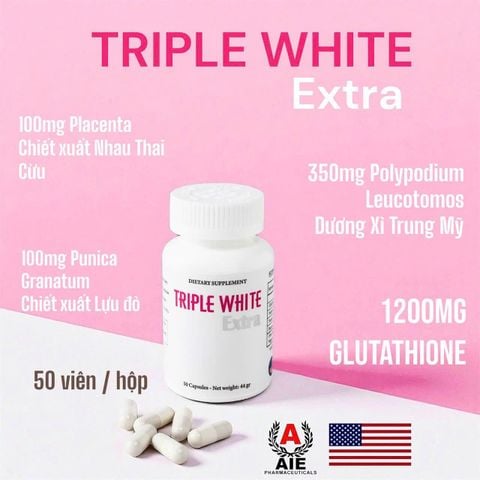 Triple White - Viên Uống Trắng Da Và Chống Nắng 50 viên