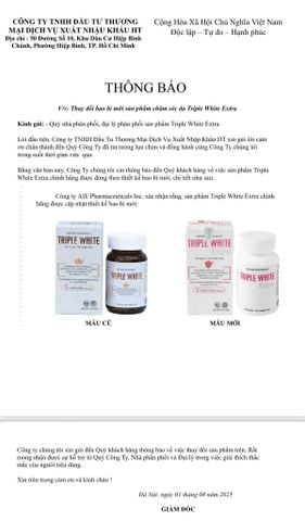 Triple White - Viên Uống Trắng Da Và Chống Nắng 50 viên
