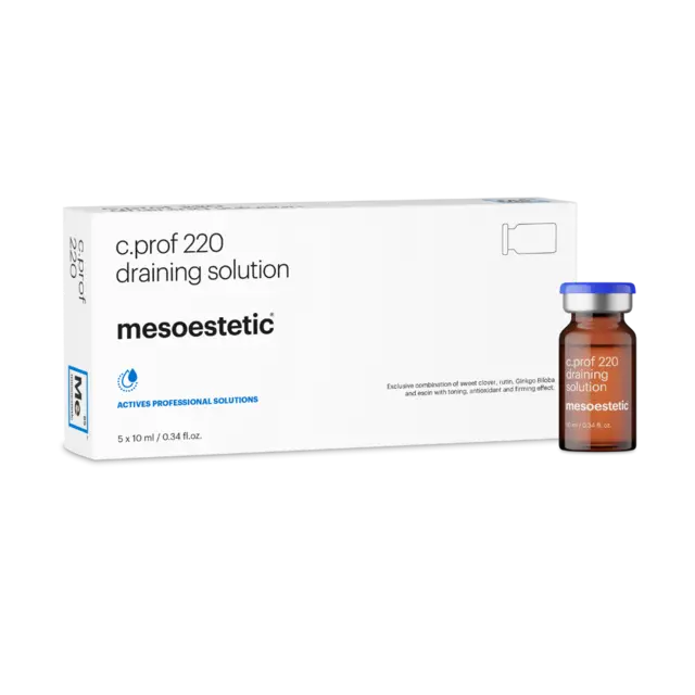 Mesoestetic C.Prof 220 Draining Solution - Tinh Chất Hỗ Trợ Dẫn Lưu, Chống Oxy Hoá, Săn Chắc Da 5x10ml