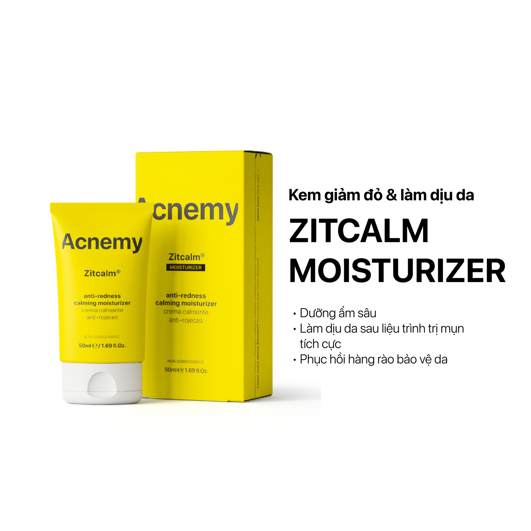 Acnemy Zitcalm Anti Redness Calming Moisturizer Kem Dưỡng Làm Dịu Da Và Hỗ Trợ Phục Hồi Da 50ml