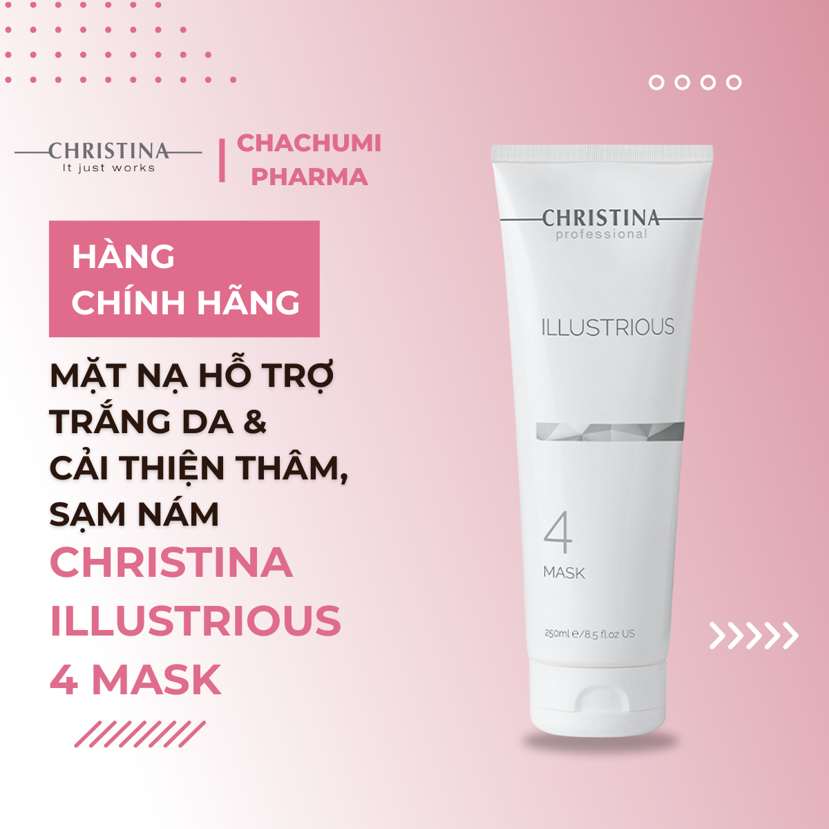 Mặt Nạ Christina Illustrious 4 Mask Hỗ Trợ Trắng Da, Cải Thiện Thâm Sạm Nám 250ml
