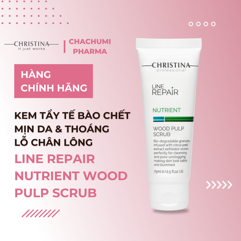 Christina Line Repair Nutrient Wood Pulp Scrub Kem tẩy tế bào chết làm mịn và thông thoáng lỗ chân lông 20ml