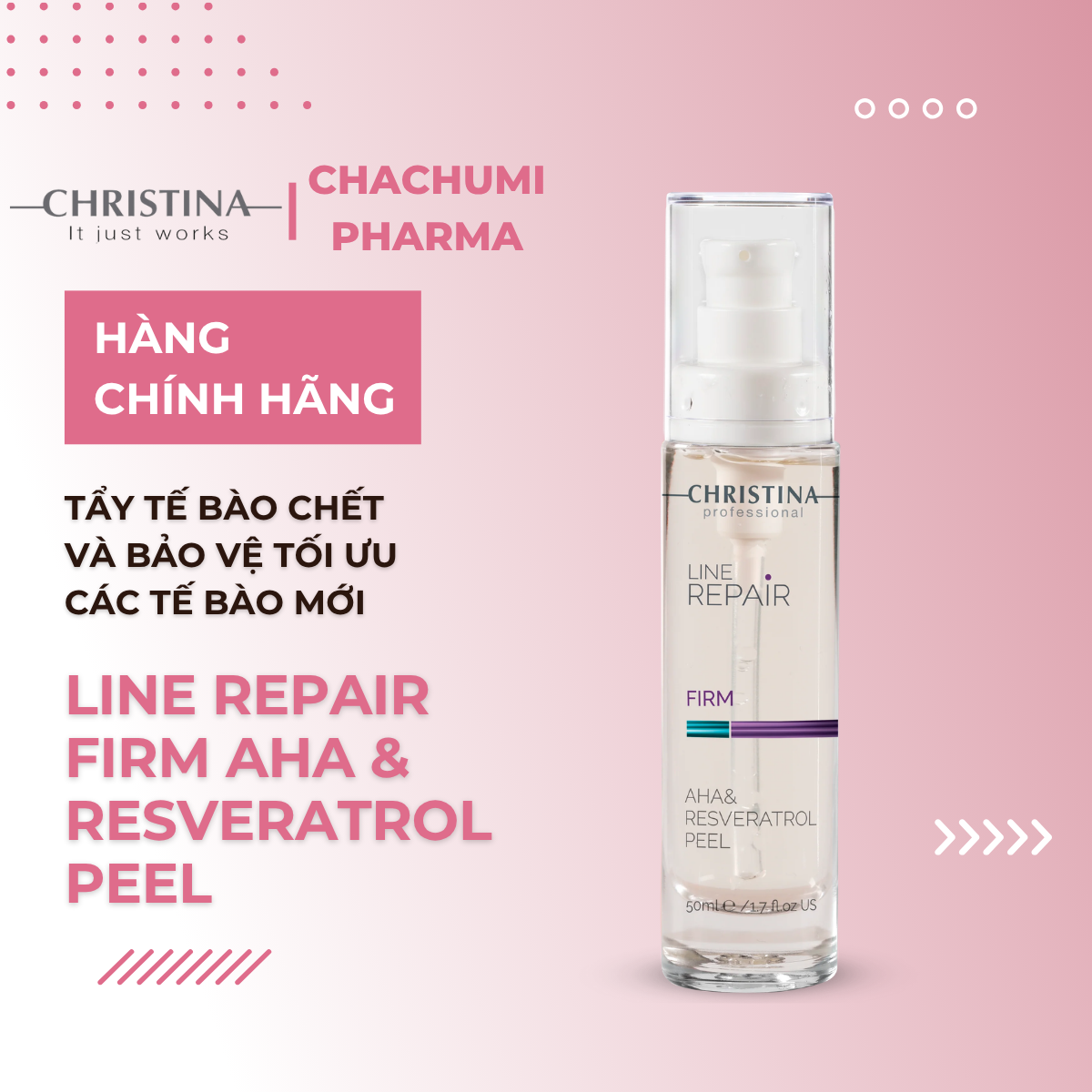 Christina Line Repair Firm AHA & Resveratrol Peel - Tẩy Tế Bào Chết Và Bảo Vệ Tối Ưu Các Tế Bào Mới 50ml