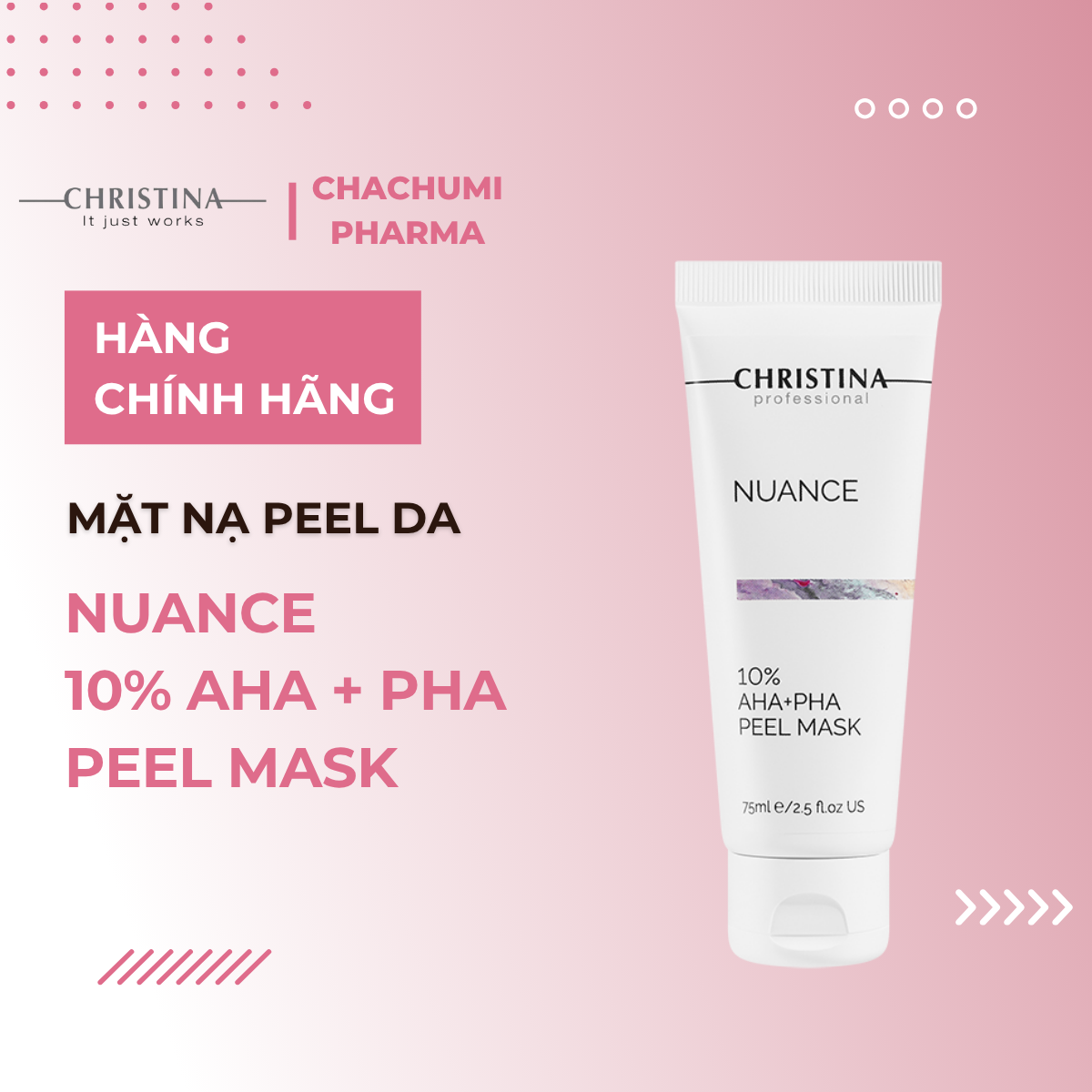 Christina Nuance 10% AHA + PHA Peel Mask - Mặt nạ peel da làm mịn, trẻ hoá, hỗ trợ làm sáng da 75ml
