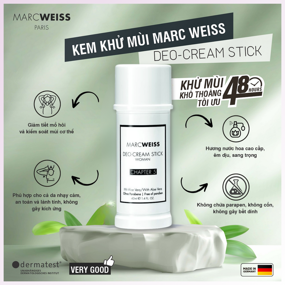 Lăn khử mùi MARCWEISS Paris Deo-Cream Stick 40ml