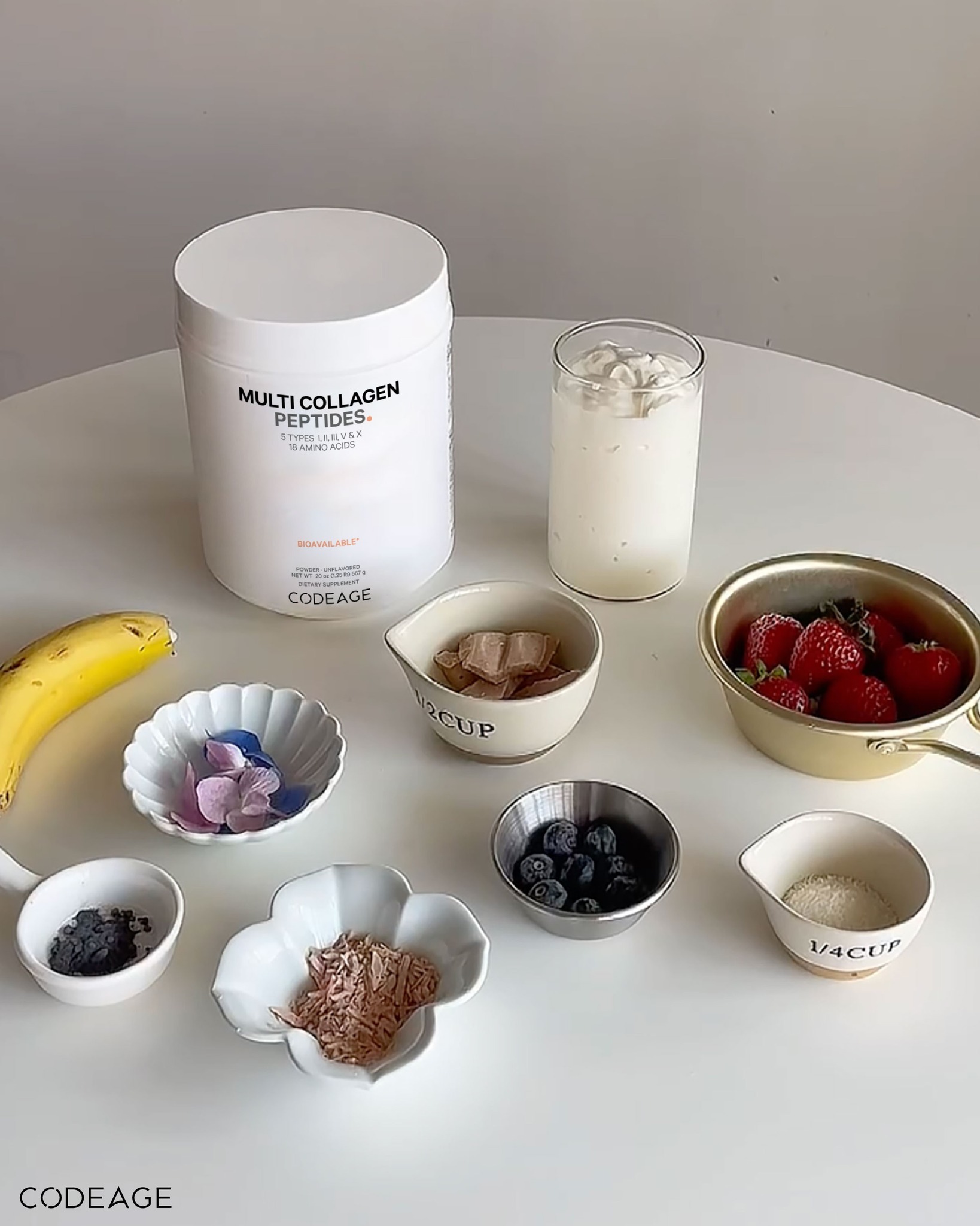 Bột Collagen Codeage Thủy Phân Tổng Hợp Trẻ Hóa Toàn Diện Codeage Multi Collagen 567g