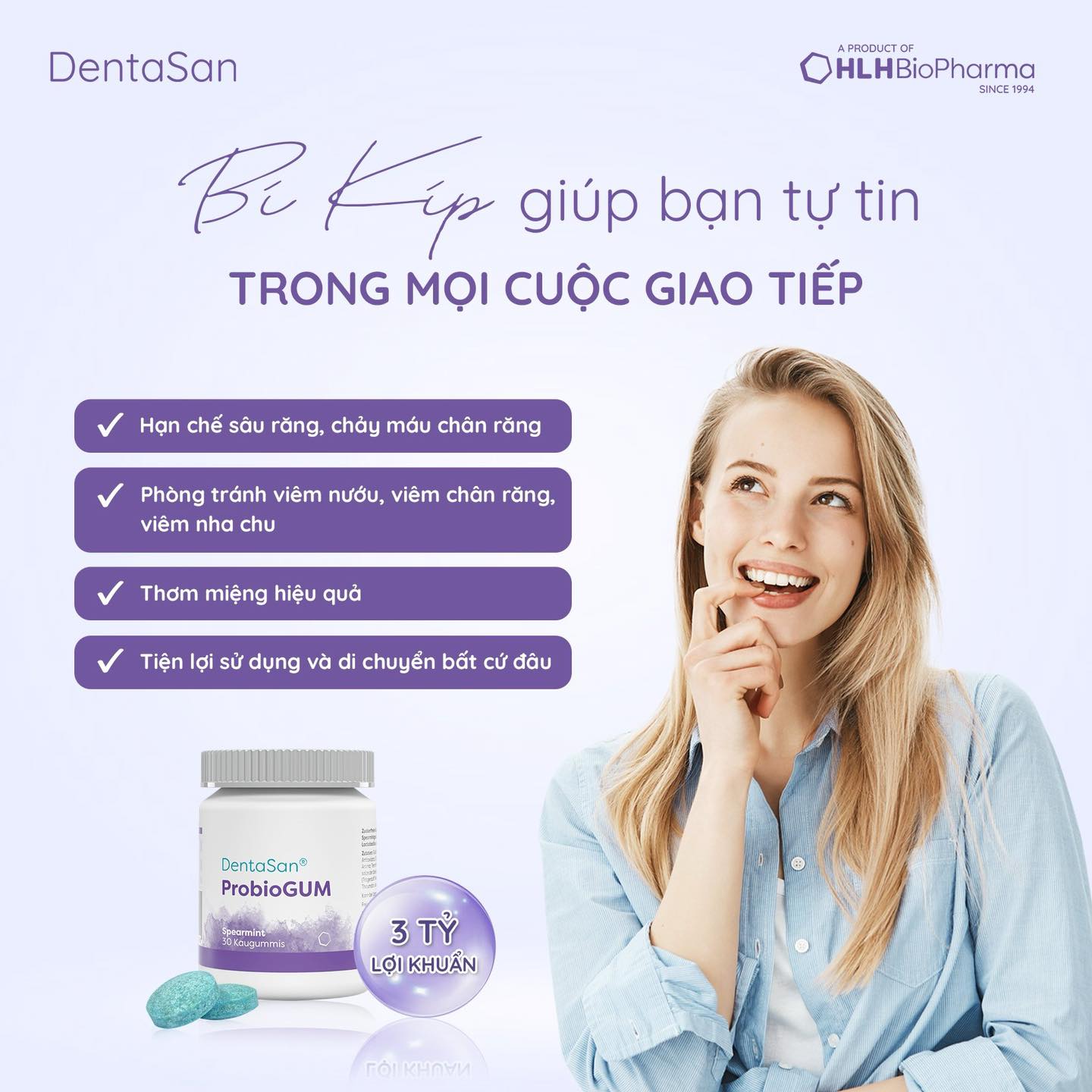 Viên nhai bổ sung lợi khuẩn DentaSan ProbioGUM