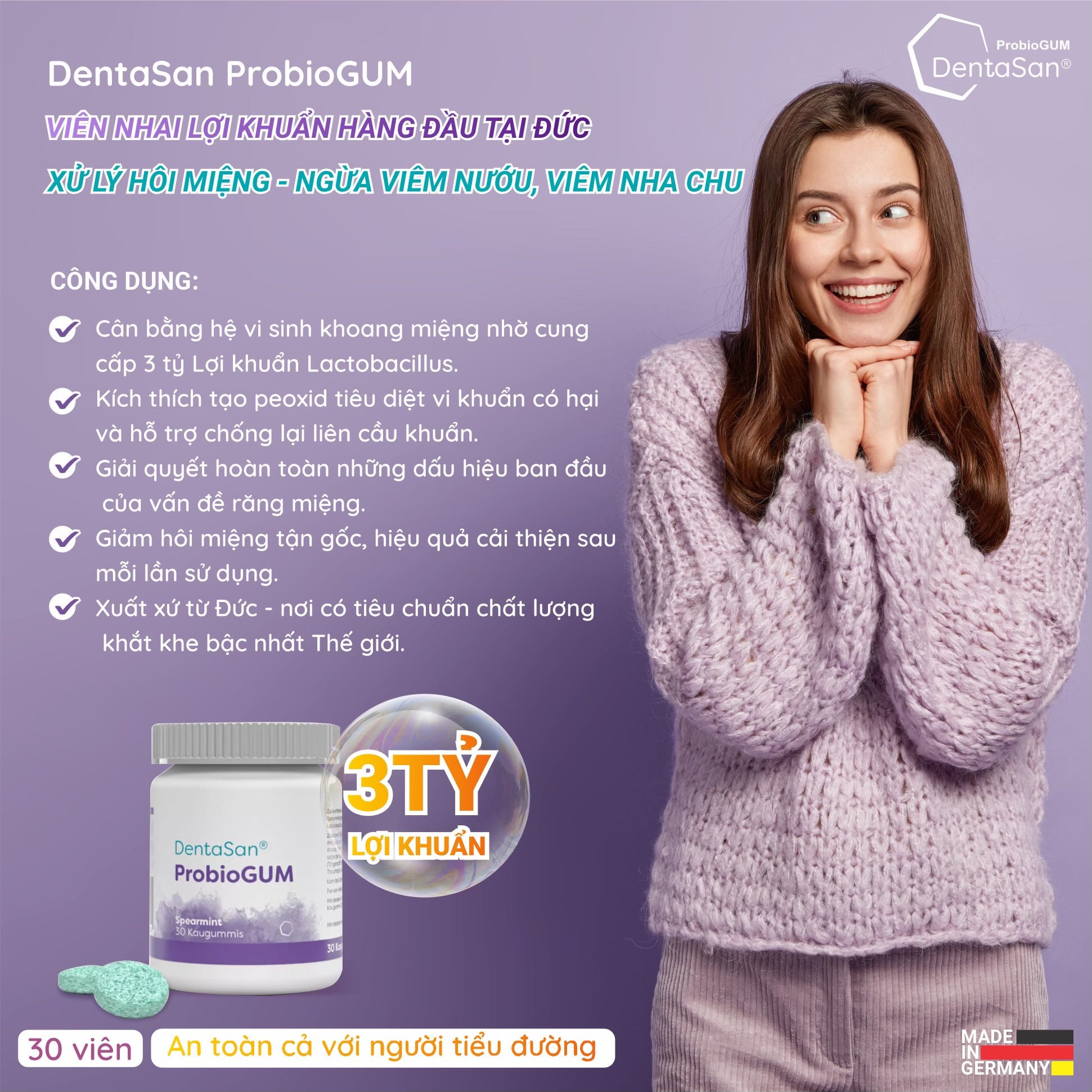 Viên nhai bổ sung lợi khuẩn DentaSan ProbioGUM