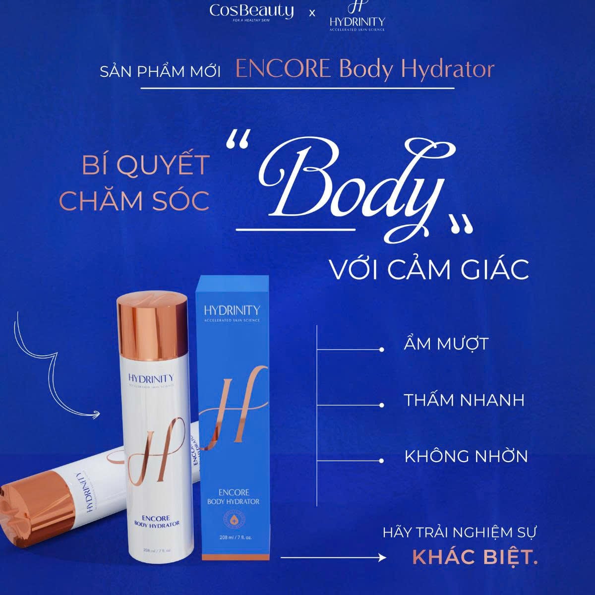 Hydrinity Encore Body Hydrator – Kem Dưỡng Ẩm Toàn Thân Hỗ Trợ Phục Hồi & Cấp Ẩm Sâu 208ml