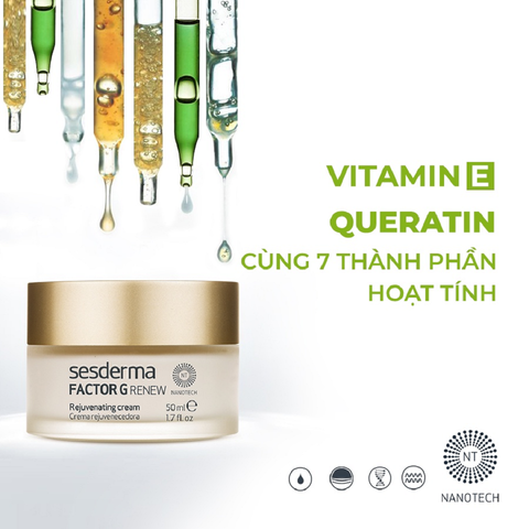 Sesderma Factor G Renew Rejuvenating Cream 50ml – Kem Dưỡng Tái Tạo Sinh Học, Phục Hồi & Trẻ Hoá Da