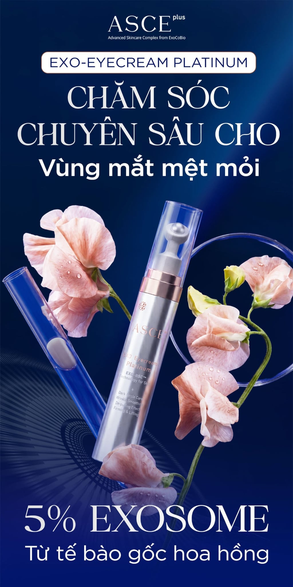 ASCE plus EXO-Eyecream Platinum Kem Dưỡng Mắt Với Exosome Giảm Thâm Bọng Chống Nhăn 21g