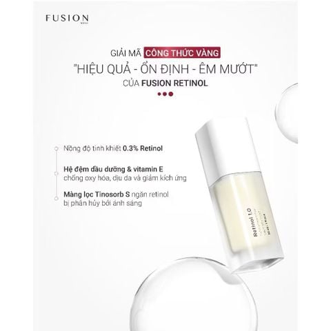 Fusion Retinol 1.0 - Kem trẻ hoá, hỗ trợ cải thiện mụn và sắc tố da 30ml