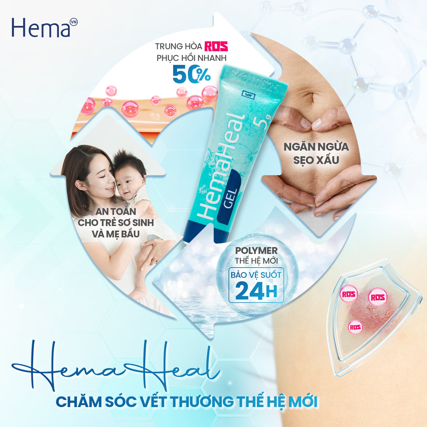 Rejuvaskin HemaHeal Gel Hỗ Trợ Hồi Phục Vết Thương Hở Sau Phẫu Thuật 5g