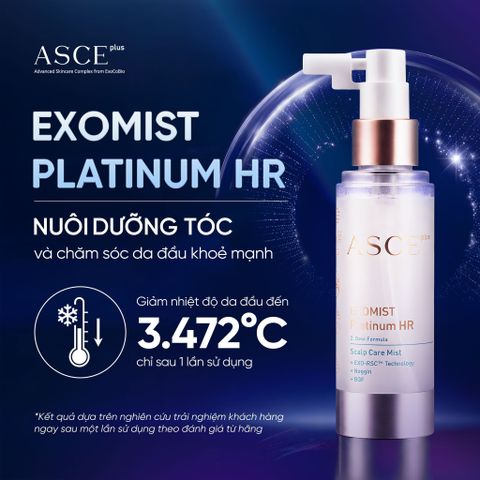 ASCE plus EXOMIST Platinum HR - Xịt Dưỡng Tóc Và Da Đầu Với Exosome Làm Diu, Nuôi Dưỡng Tóc Khoẻ Mạnh (Viên nang đông khô 20mg + Dung dịch 50ml)