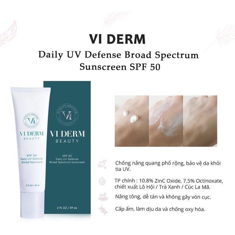 [Date 11/2026] VI DERM SPF 50 Broad Spectrum Sunscreen - Kem Chống Nắng Phổ Rộng Bảo Vệ Da Toàn Diện 59ml