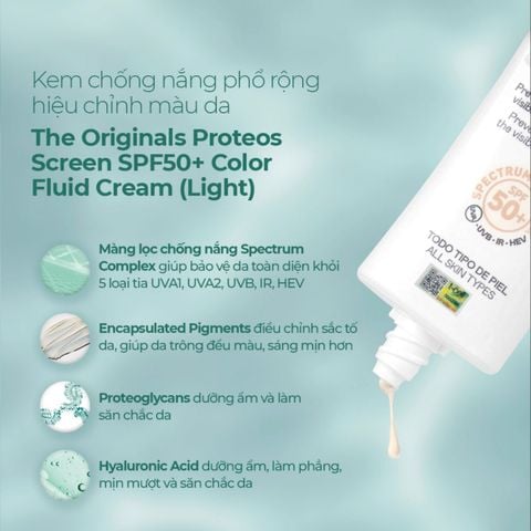 MartiDerm The Originals Proteos Screen SPF50+ Fluid Cream - Kem chống nắng phổ rộng 40ml