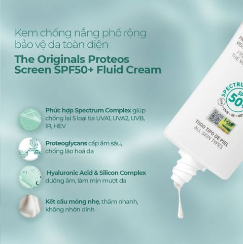 MartiDerm The Originals Proteos Screen SPF50+ Fluid Cream - Kem chống nắng phổ rộng 40ml