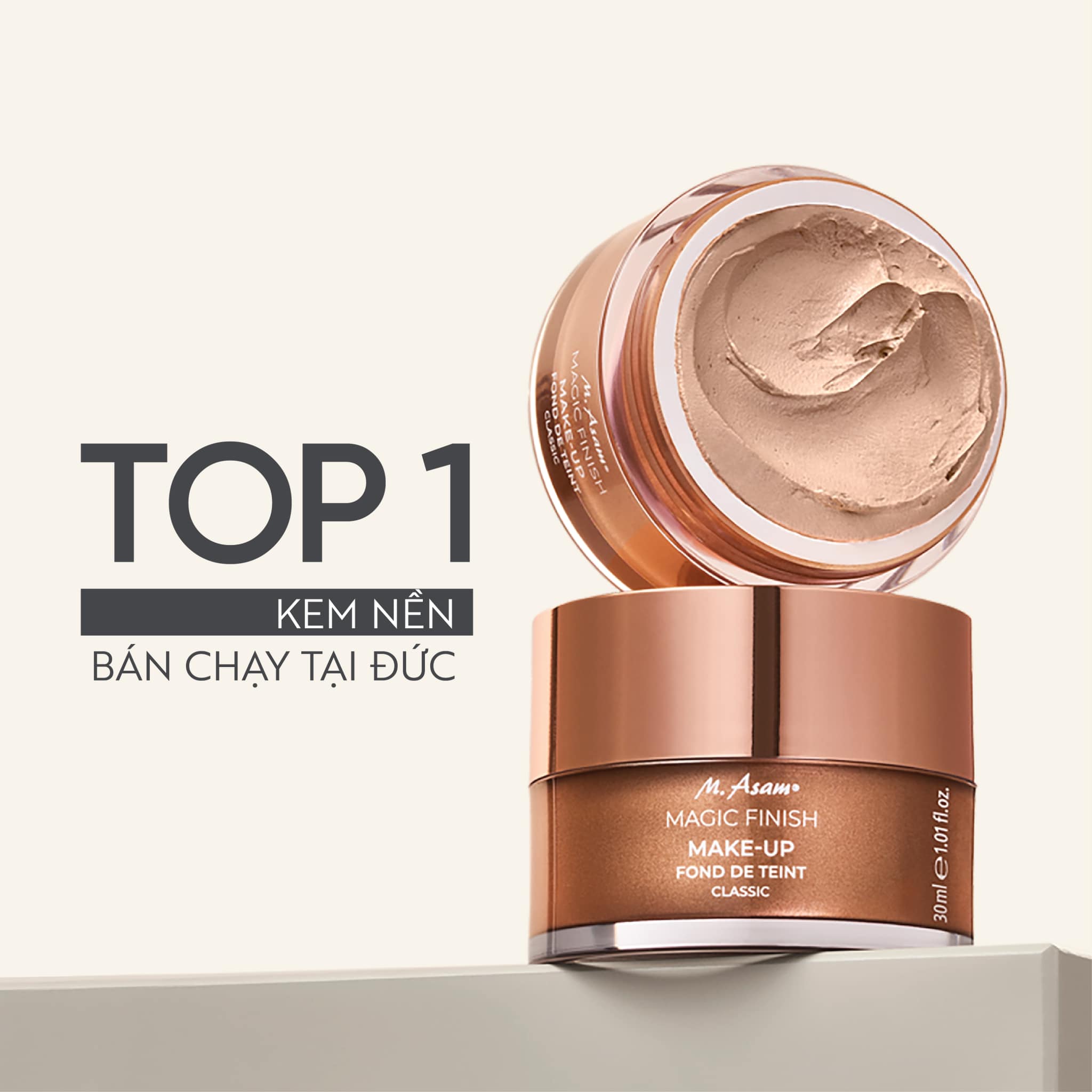 M. Asam Magic Finish Make-Up Mousse Kem Nền Mây 30ml