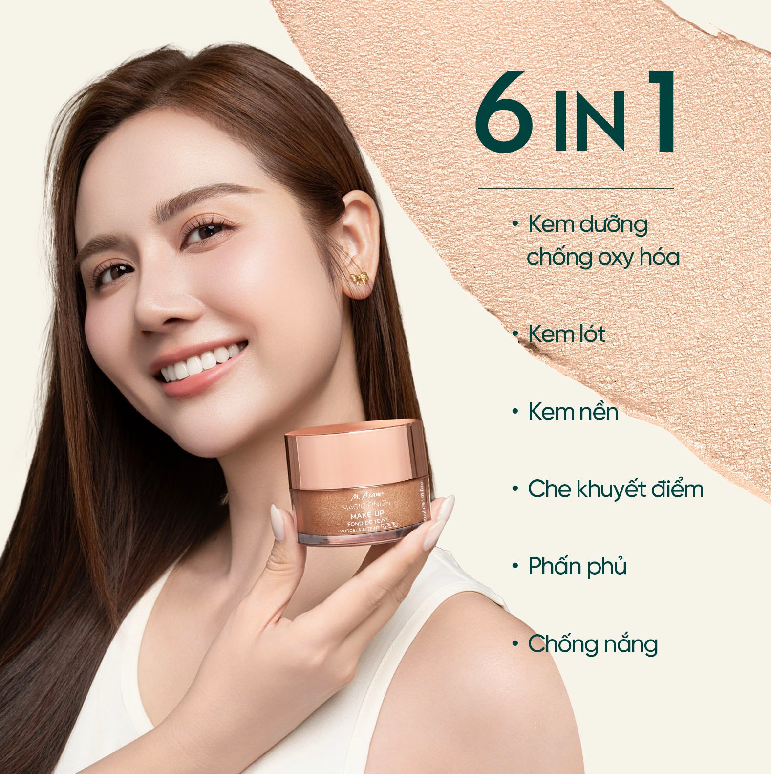 M. Asam Magic Finish Make-Up Mousse Kem Nền Mây 30ml