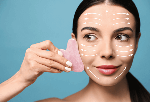 Lifting Facial Gua Sha - Đá Thạch Anh Hồng Mát Xa ( Có Hộp)