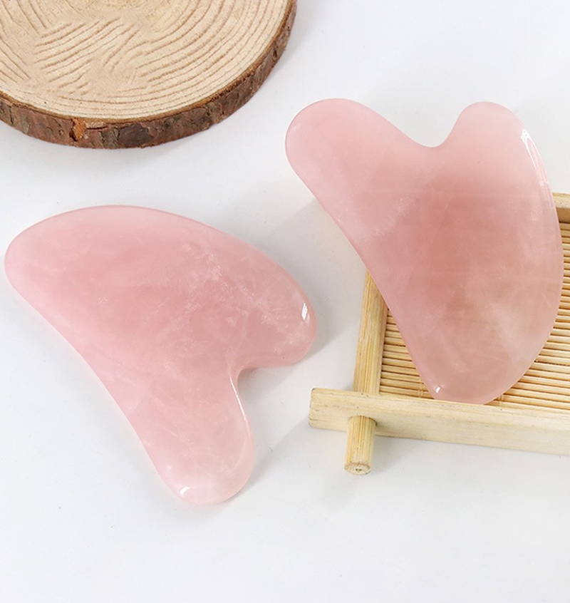 Lifting Facial Gua Sha - Đá Thạch Anh Hồng Mát Xa ( Có Hộp)