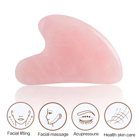 Lifting Facial Gua Sha - Đá Thạch Anh Hồng Mát Xa ( Có Hộp)