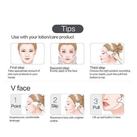 Lifting Facial Gua Sha - Đá Thạch Anh Hồng Mát Xa ( Có Hộp)