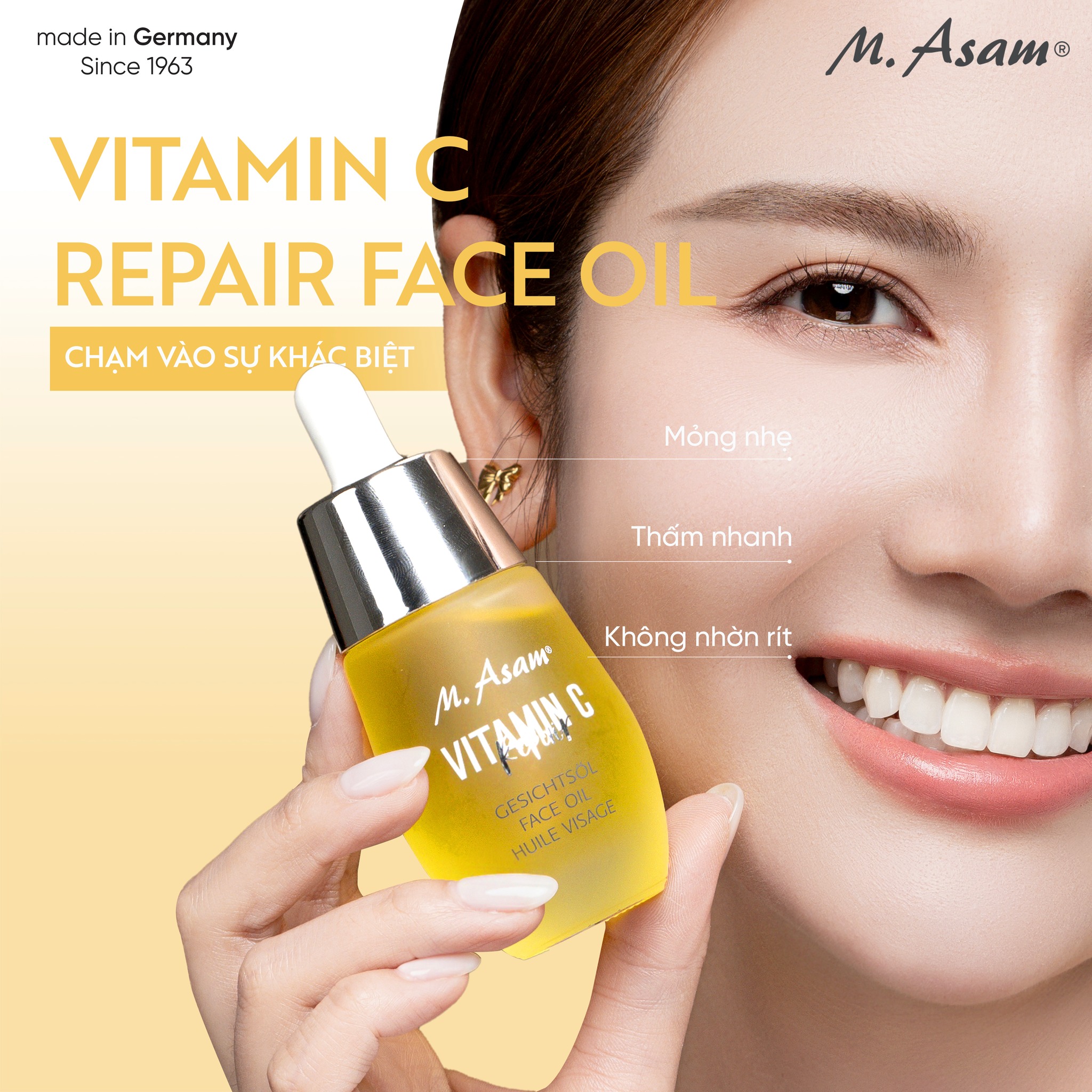 M. Asam Vitamin C Repair Face Oil Lam Dầu Dưỡng  Sáng Da, Phục Hồi, Chống Lão Hóa 30ml