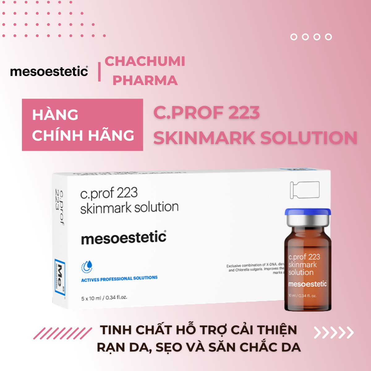 Mesoestetic C.Prof 223 Skinmark Solution - Tinh Chất Hỗ Trợ Cải Thiện Rạn Da, Sẹo Và Săn Chắc Da 5x10ml